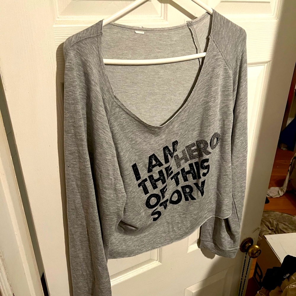 Vimmia womens cropped blouson longsleeve sweat shirt light sweater sz small top